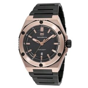 TechnoMarine Coral Legacy Men's Chronograph Watch 45mm Rose Gold Black TM 416063
